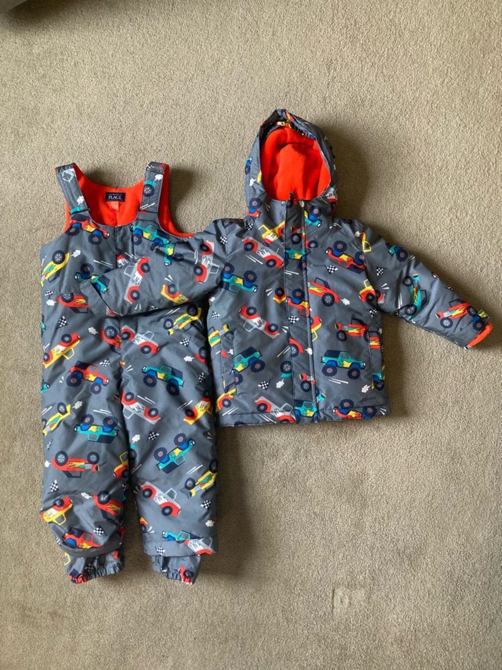 The Children's Place 3T Truck Snow Suit Set - Fleece-Lined Jacket